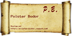 Polster Bodor névjegykártya